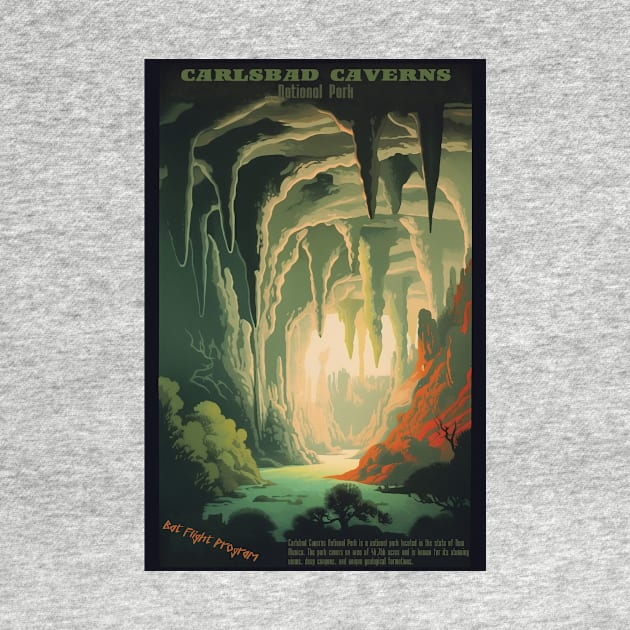 Carlsbad Caverns National Park Vintage Travel  Poster by GreenMary Design
